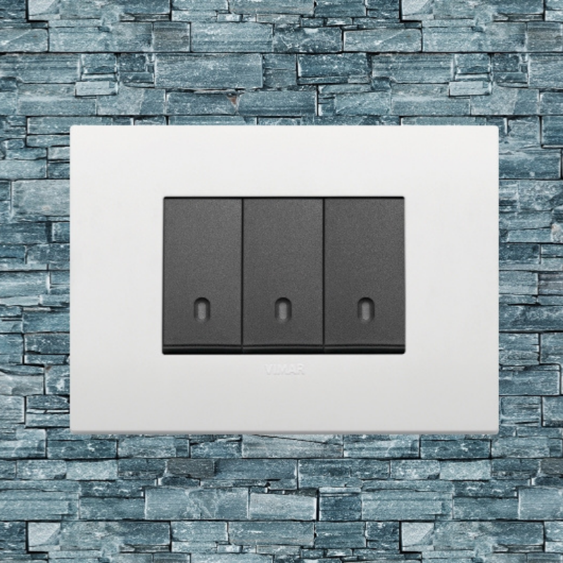 Vimar Arke Plastic 3 Gang switch - White - 16A - PHOTO 16
