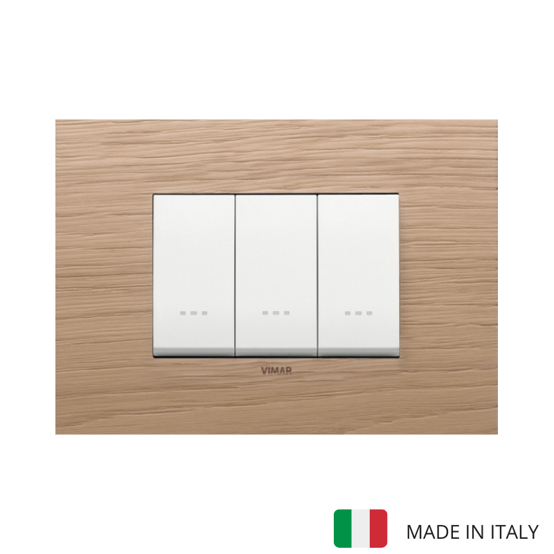 Vimar Eikon Wood 3 Gang Switch - Oak - 16A