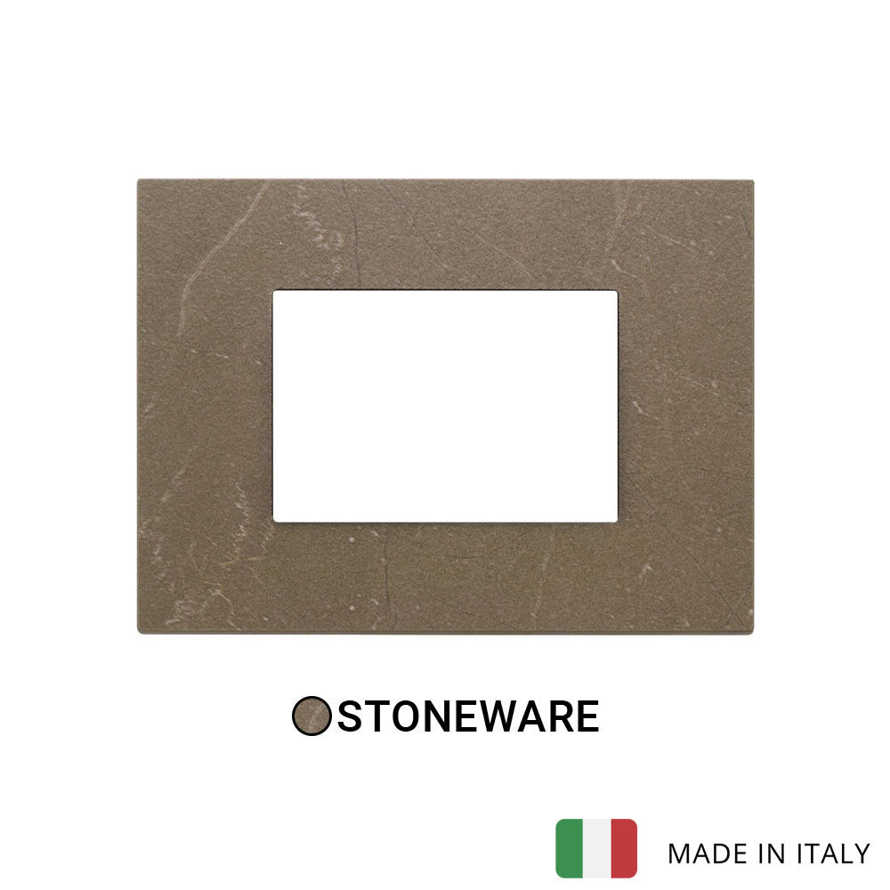 Vimar Eikon Exe Plate 3M Marbl Stone Ware Coffee Brown