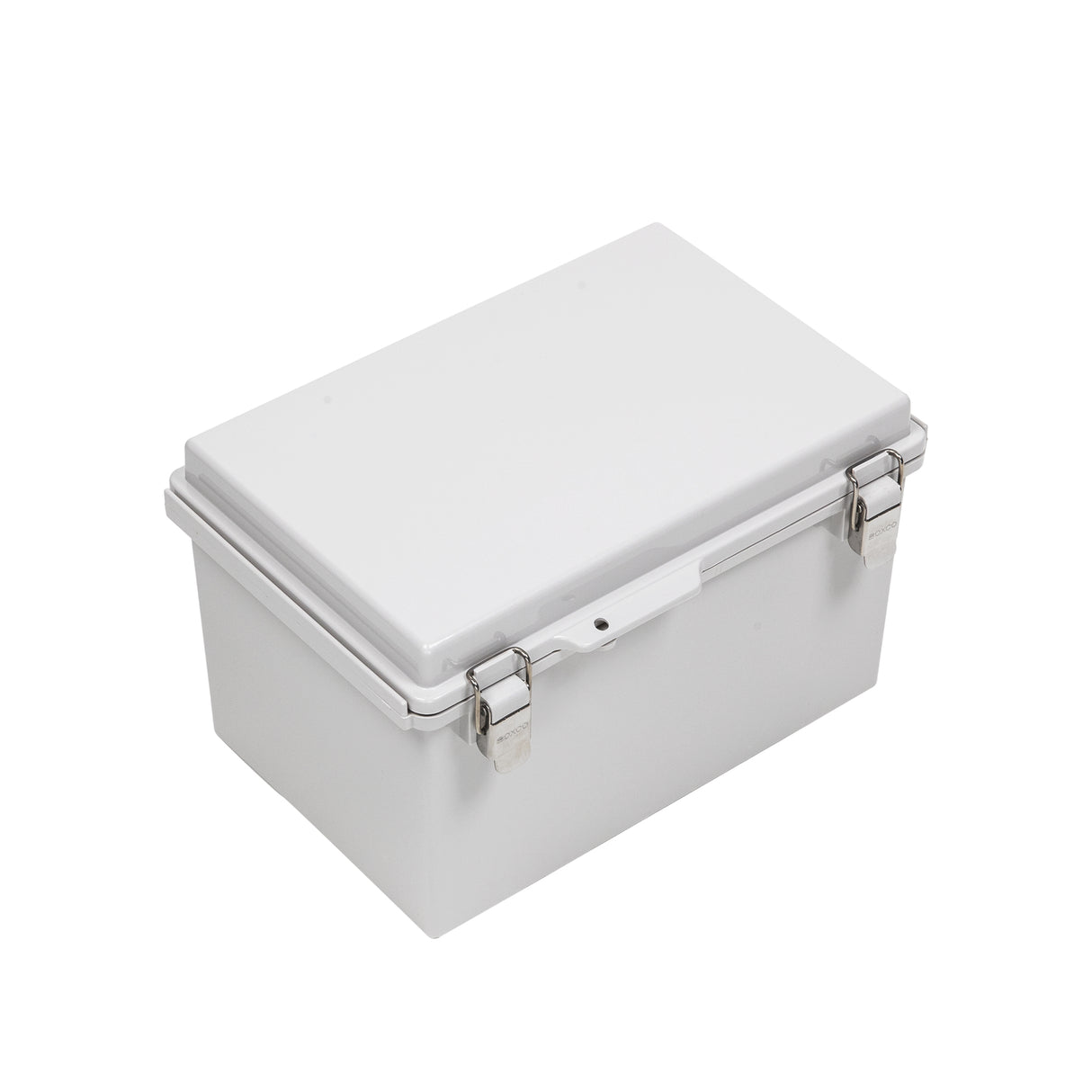 Boxco P-Series 200x300x180mm Plastic Enclosure, IP67, IK08, ABS, Grey Cover, Molded Hinge and Latch Type - PHOTO 1