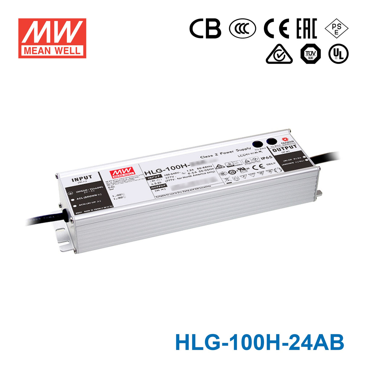 Mean Well HLG-100H-24AB Power Supply 100W 24V - Adjustable and Dimmable
