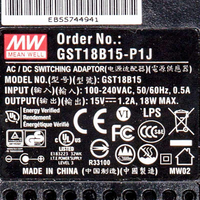Mean Well GST18B15-P1JPower Supply 18W 15V 1.2A - PHOTO 4