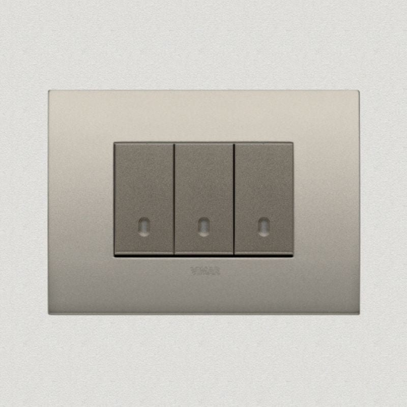 Vimar Arke Metal 3 Gang switch - Matt Champagne - 16A - PHOTO 3