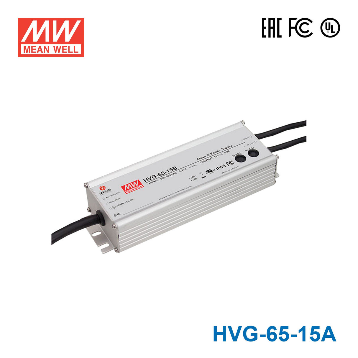 Mean Well HVG-65-15A Power Supply 65W 15V - Adjustable 4.3A