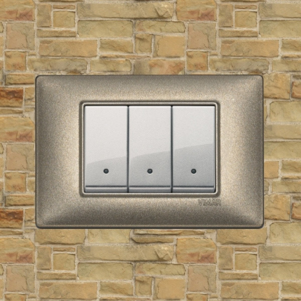 Vimar Plana Metal 3 Gang Switch - Metallic Bronze - 16A - PHOTO 13