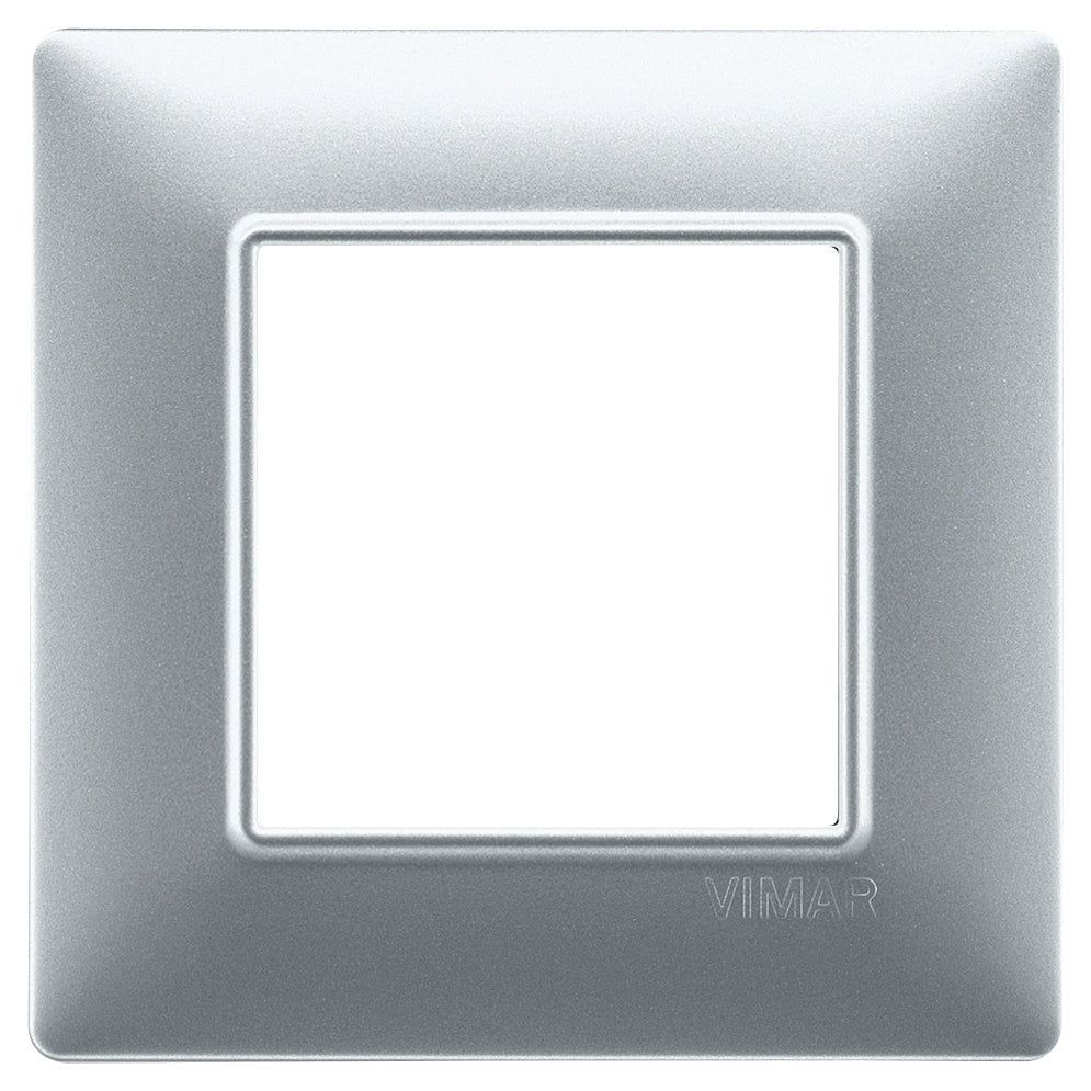 Vimar Plana Plate 2M Technopolymer Matt Silver - Square