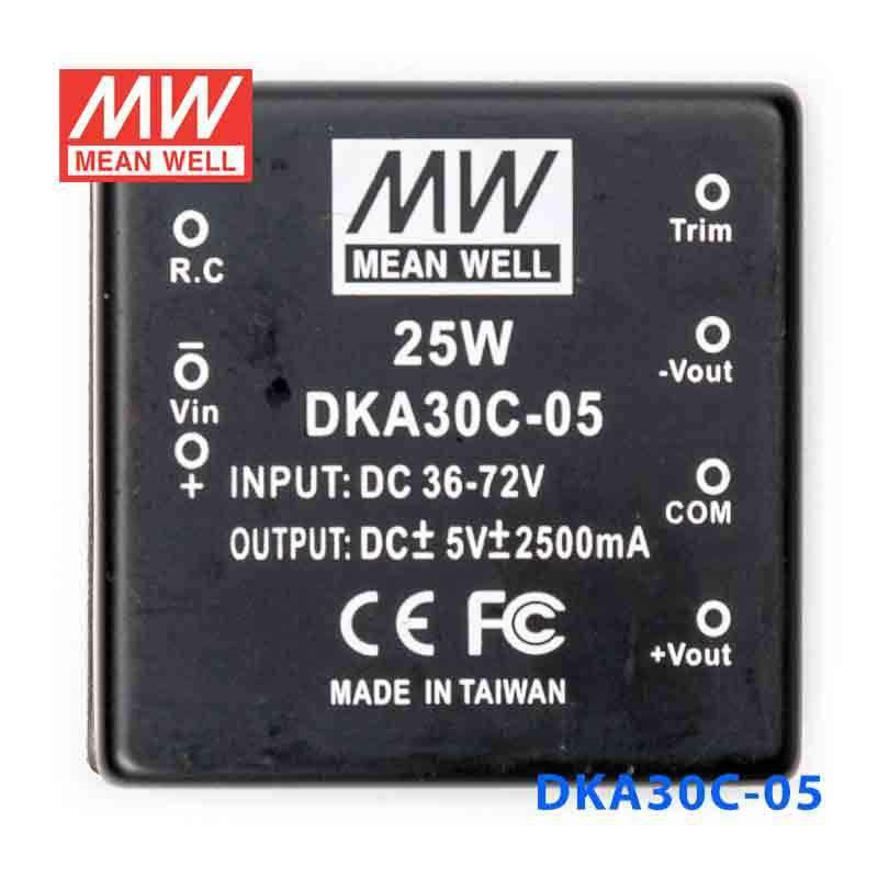 Mean Well DKA30C-05 DC-DC Converter - 25W - 36~72V in ±5V out 2.5A - PHOTO 2