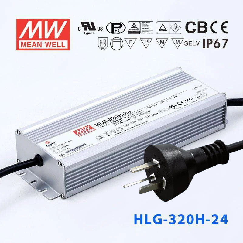 Mean Well S-HLG-320H-24 Power Supply 320W 24V with AU/NZ plug 13.34A