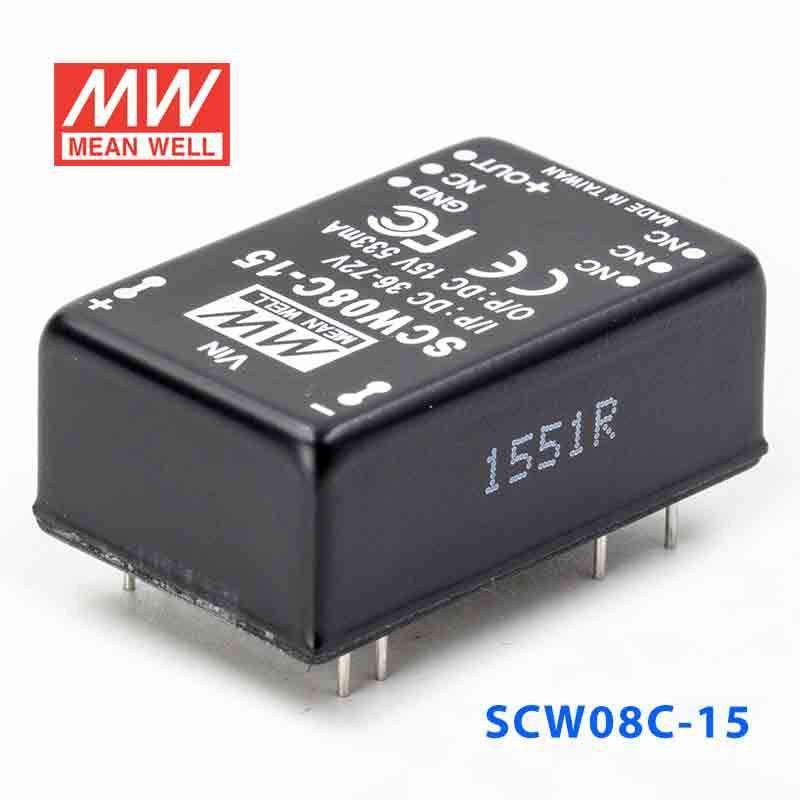Mean Well SCW08C-15 DC-DC Converter - 8W 36~72V DC in 15V out 533mA - PHOTO 1