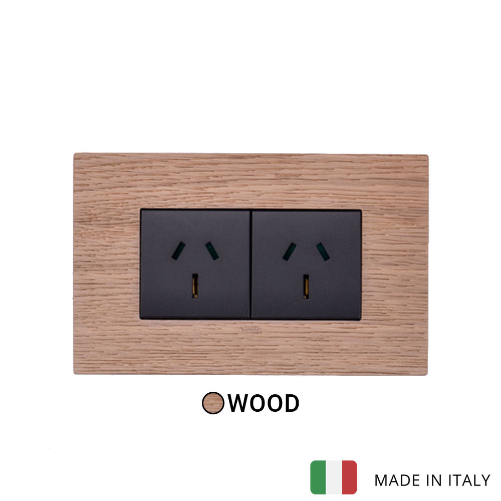 Vimar Eikon Wood 2 Socket - Oak - 15A - PHOTO 3