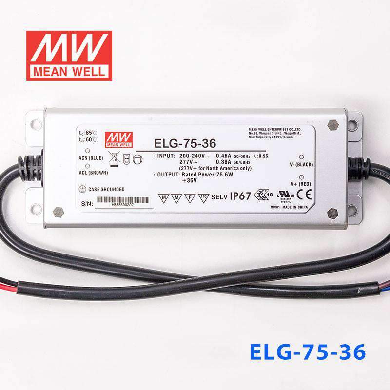Mean Well ELG-75-36 Power Supply 75W 36V 2.1A - PHOTO 2