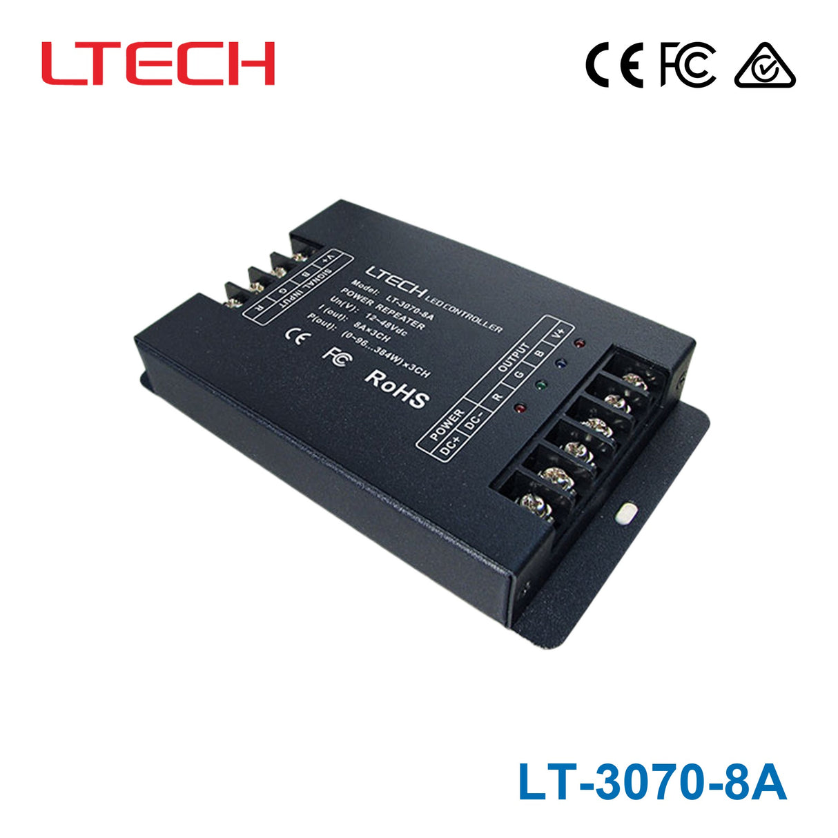 Ltech LT-3070-8A PWM Constant Voltage Repeater - RGB