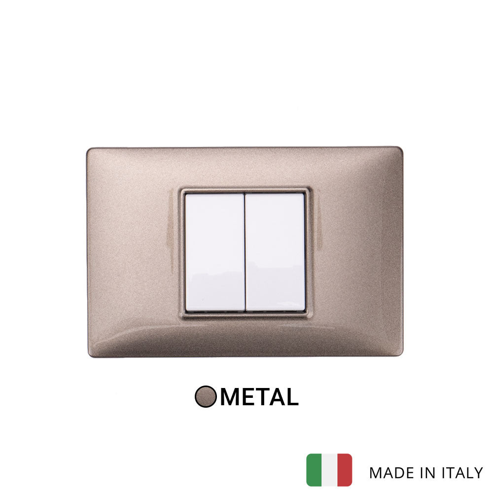 Vimar Plana Metal 2 Gang Switch - Metallic Bronze - 16A - PHOTO 2
