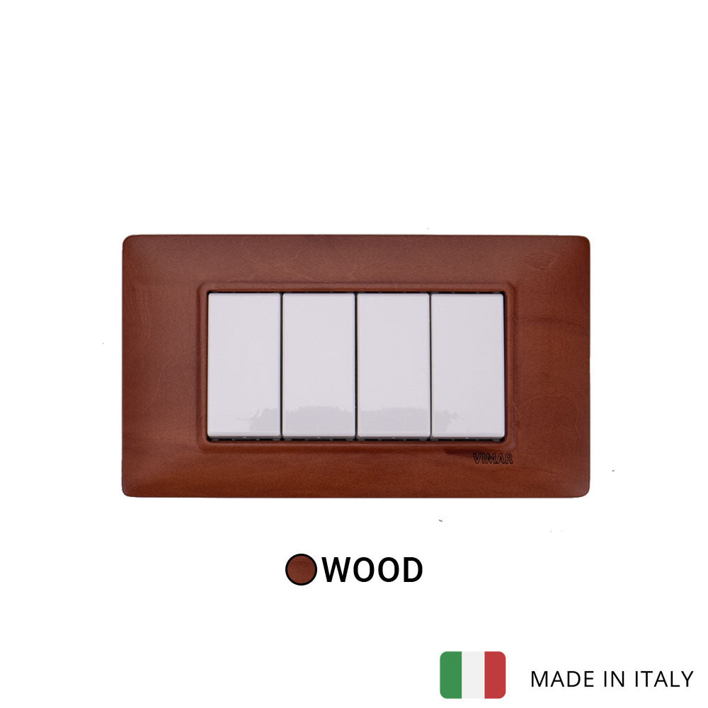 Vimar Plana Wood 4 Gang Switch - Maple - 16A - PHOTO 2