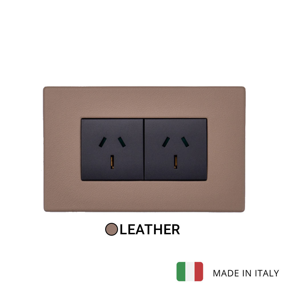 Vimar Eikon Leather 2 Socket - Leather Savannah - 15A - PHOTO 3