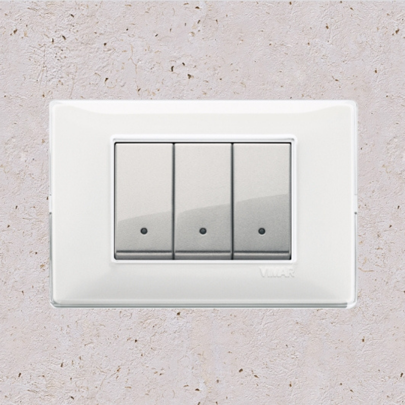 Vimar Plana Plastic 3 Gang Switch - Reflex Snow - 16A - PHOTO 9