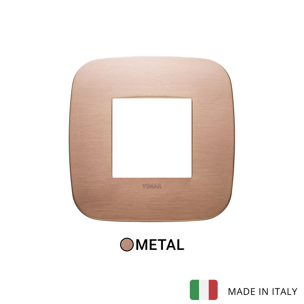 Vimar Arke Round Plate 2M Metal Brushed Copper