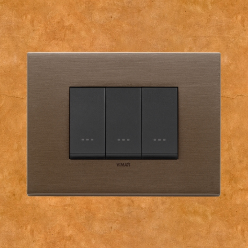 Vimar Eikon Metal 3 Gang Switch - Dark Bronze - 16A - PHOTO 8