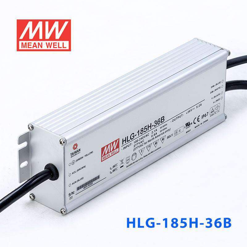 Mean Well HLG-185H-36B Power Supply 185W 36V- Dimmable 5.2A - PHOTO 1