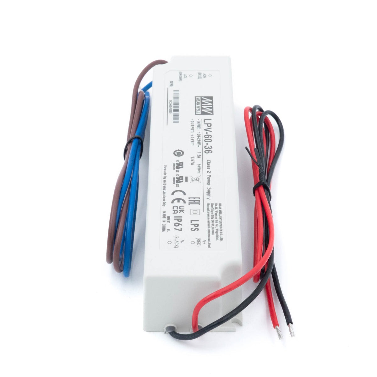 Mean Well LPV-60-36 LED Driver β 60W 36V 1.67A IP67 Waterproof - PHOTO 3