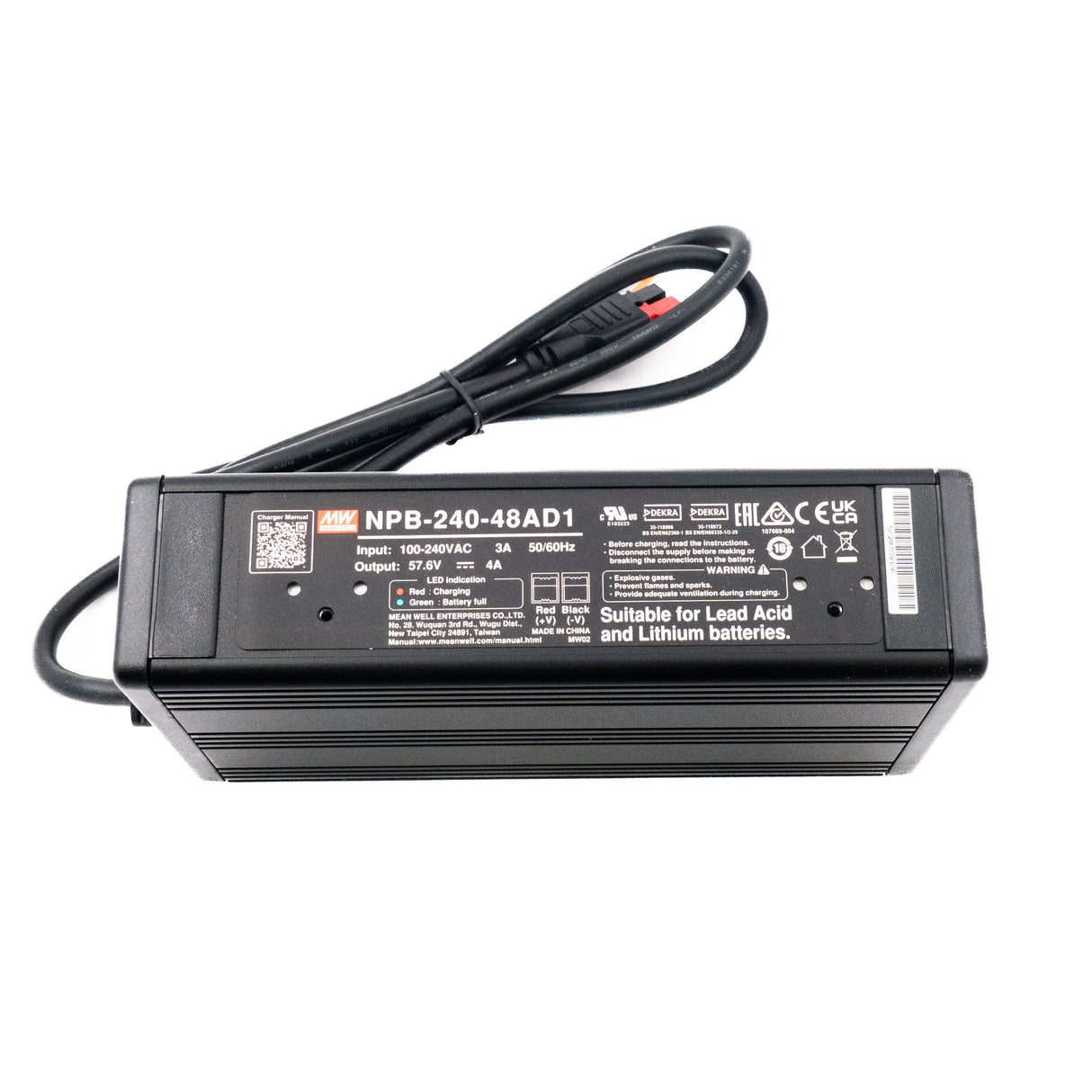 Mean Well NPB-240-12AD1 Battery Charger 240W 12V Anderson Connector 13.5A - PHOTO 1