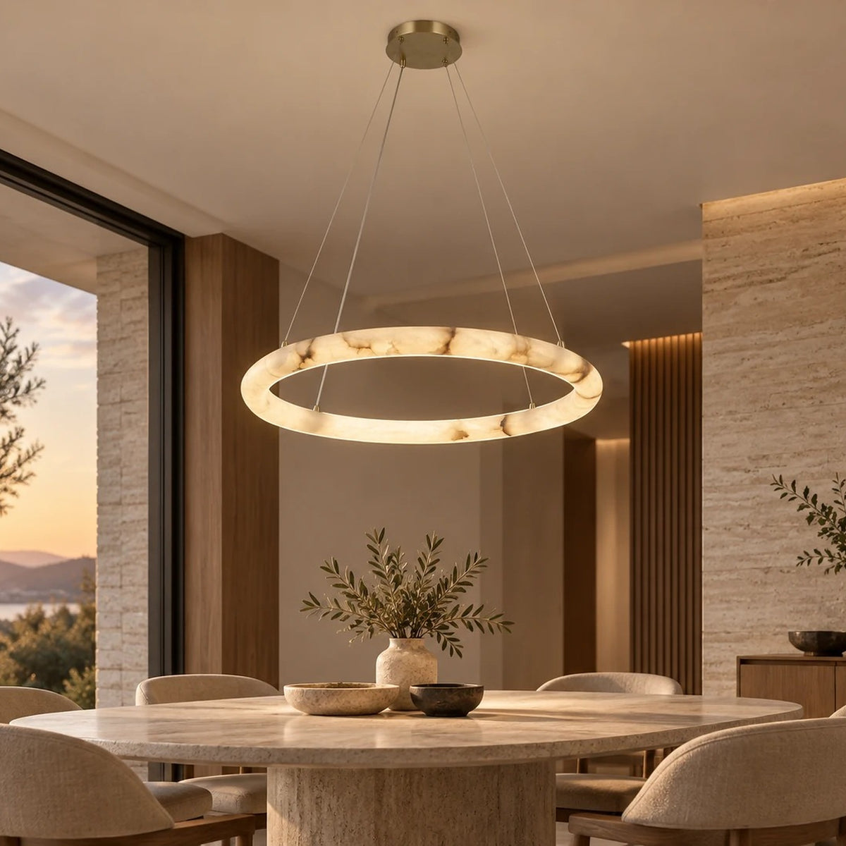 Archilight Alabaster-Stone Halo Pendant 790 β illustrative scene