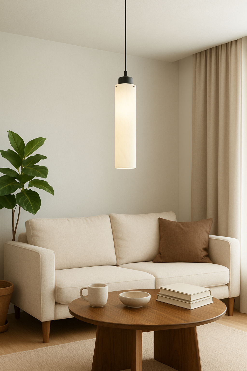 Archilight Alabaster-Stone Vertical Spindle Pendant 400