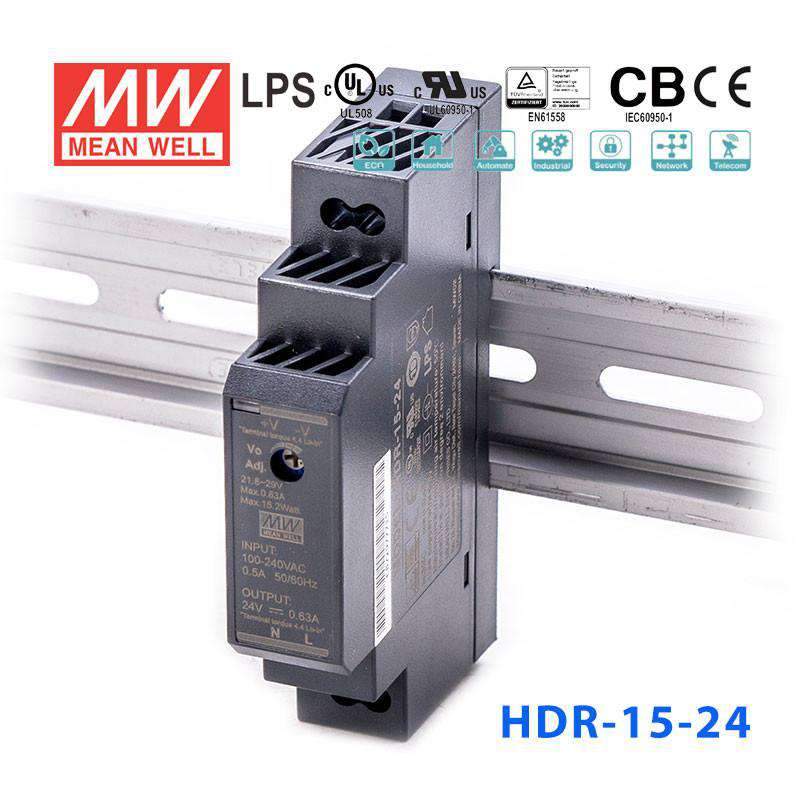 Mean Well HDR Series Power Supply 24V(15~150W)