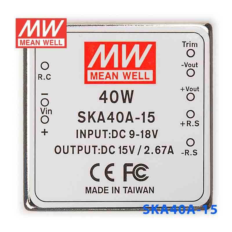 Mean Well SKA40A-15 DC-DC Converter - 35W - 9~18V in 15V out 2.67A - PHOTO 2