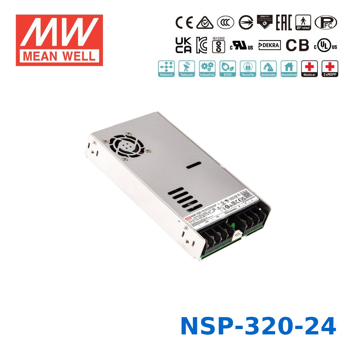 Mean Well 321.6W High Reliable Multi-Industries Power Supply 24V 13.4A