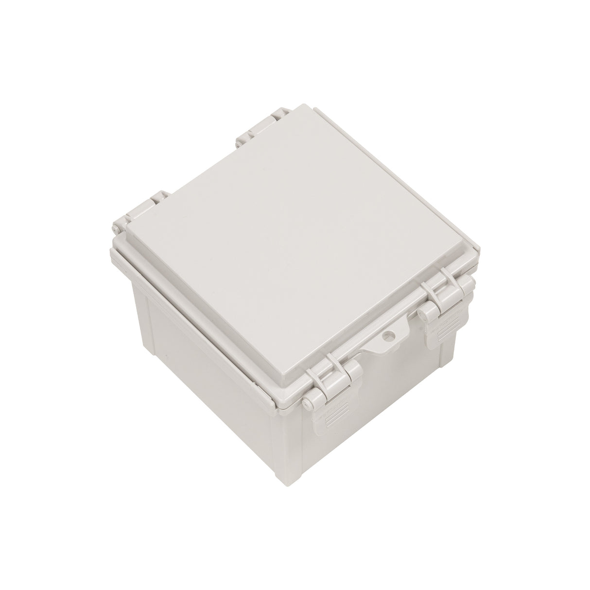 Boxco Q-Series 150x150x120mm Plastic Enclosure, IP67, IK08, ABS, Grey Cover, Hinge Type with Plate - PHOTO 1
