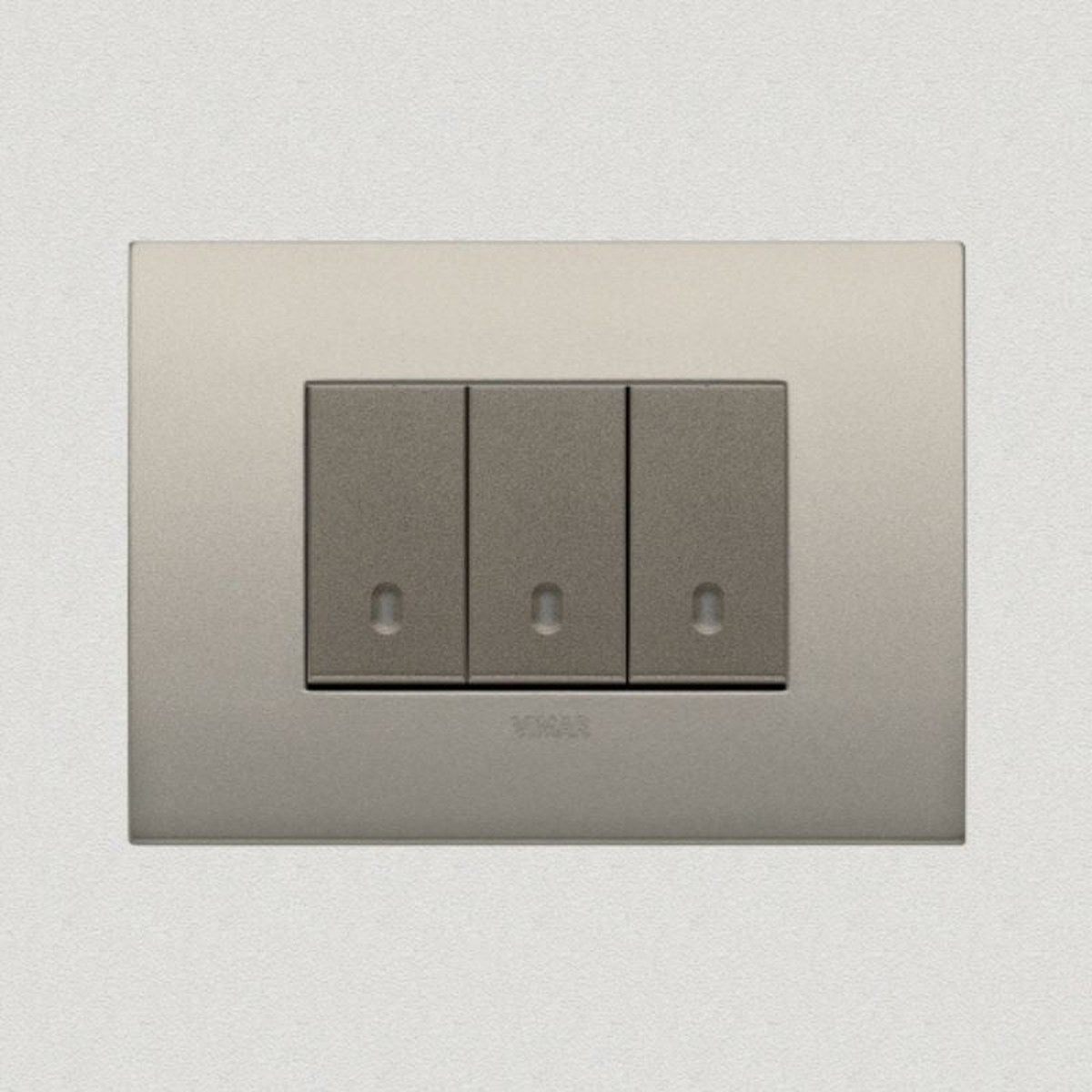 Vimar Arke Metal 3 Gang switch - Matt Champagne - 16A - PHOTO 3