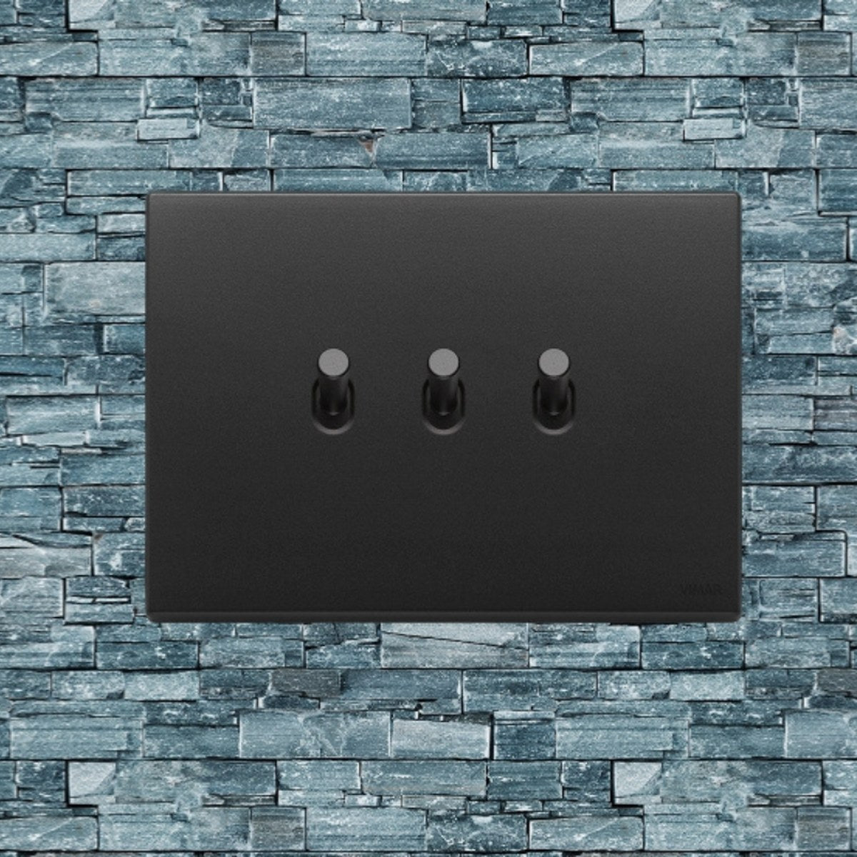 Vimar Eikon Vintage Metal 3 Gang Switch - Anthracite Grey - 10A - PHOTO 7