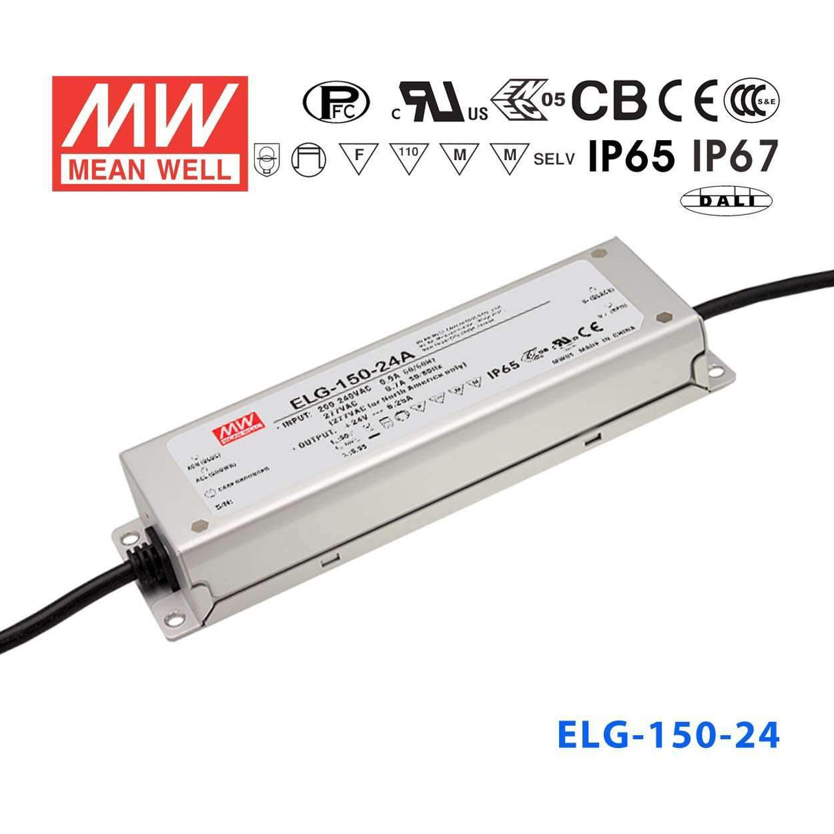 Mean Well ELG-150-24A-3Y AC-DC Single output LED Driver Mix Mode (CV+CC) with PFC 6.25A