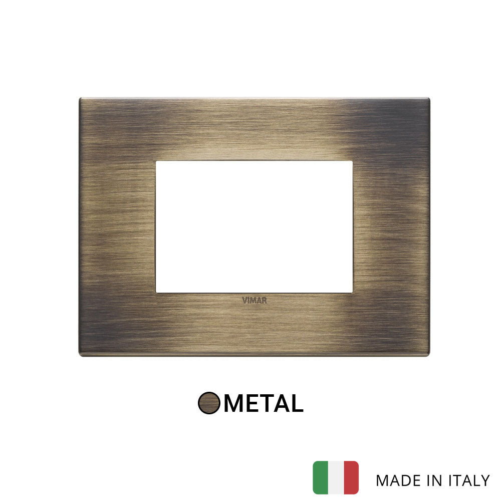 Vimar Eikon Plate 3M Metal Antique Brushed Bronze