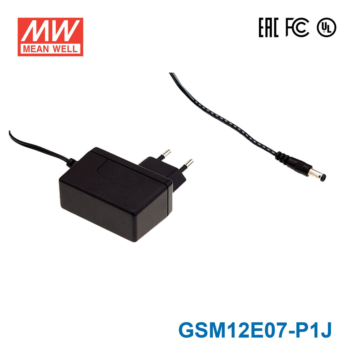 Mean Well GSM12E07-P1J Power Supply 12W 7.5V 1.6A