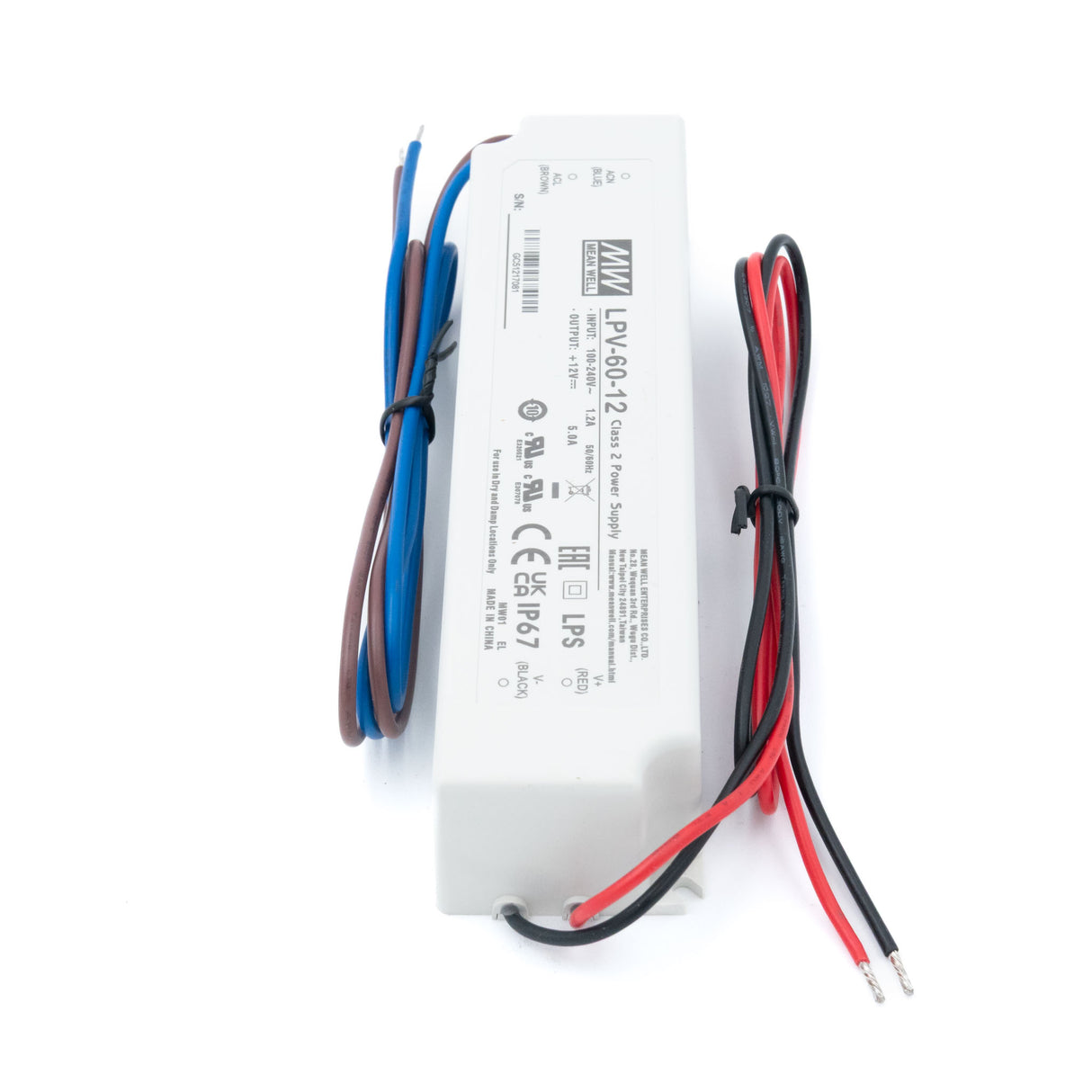 Mean Well LPV-60-12 LED Driver — 60W 12V 5A IP67 Waterproof - PHOTO 3
