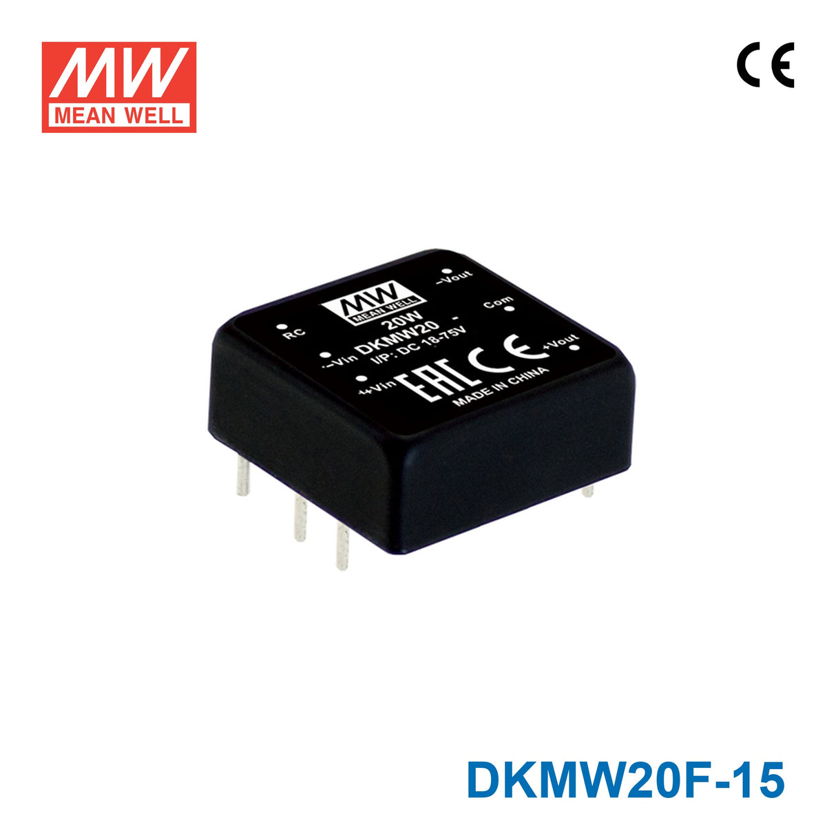 Mean Well DKMW20F-15 DC-DC Converter - 20W - 9~36V in ±15V out 660mA