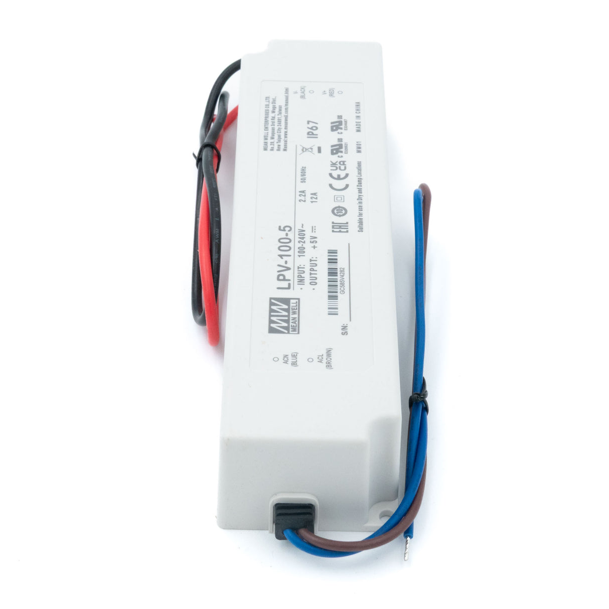 Mean Well LPV-100-5 LED Driver — 60W 5V 12A IP67 Waterproof - PHOTO 2