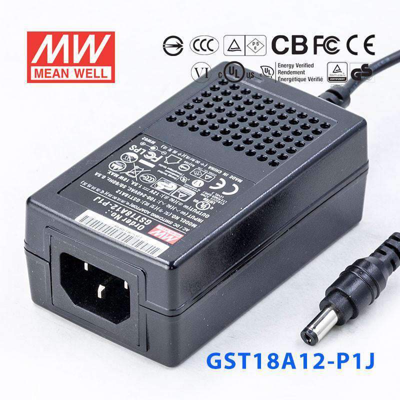 Mean Well GST18A12-P1J Power Supply 18W 12V 1.5A