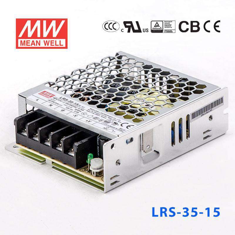 Mean Well LRS-35-15 Power Supply 35W 15V 2.4A