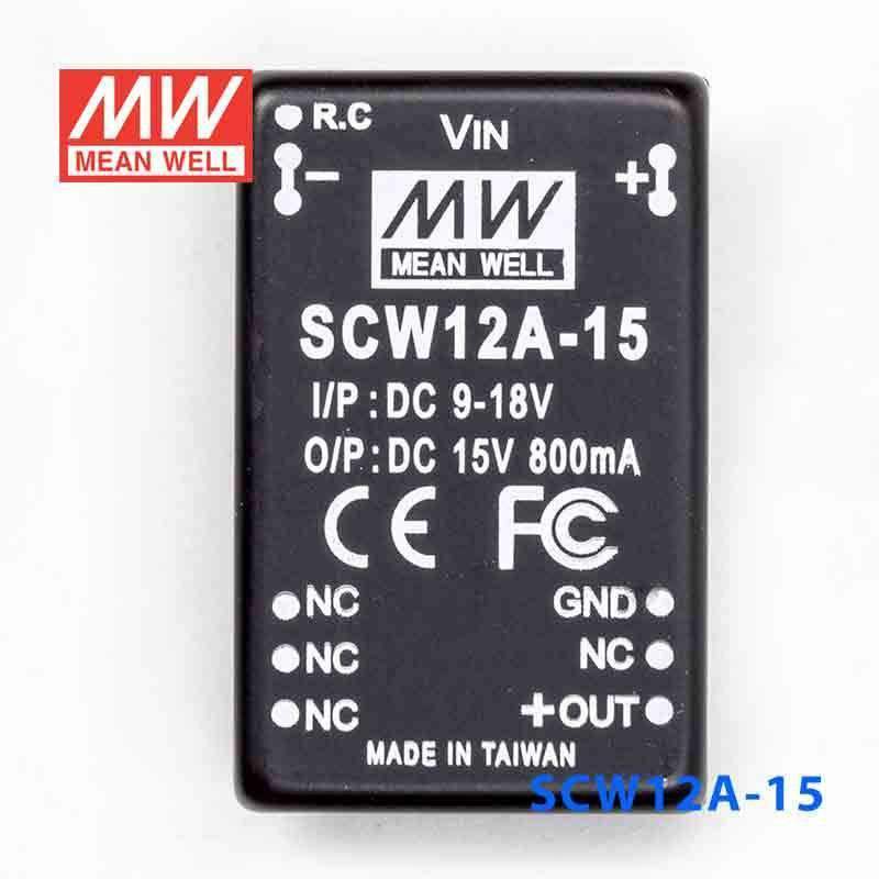 Mean Well SCW12A-15 DC-DC Converter - 12W 9~18V DC in 15V out 800mA - PHOTO 2