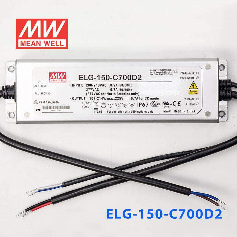 Mean Well ELG-150-C700D2 AC-DC Single output LED Driver (CC) with PFC - PHOTO 2
