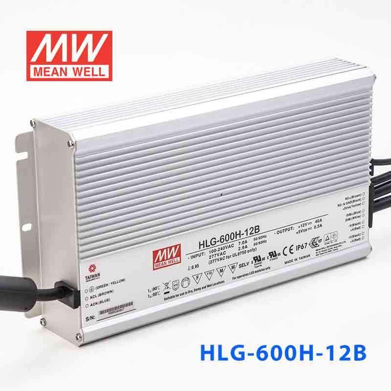Mean Well HLG-600H-12B Power Supply 480W 12V - Dimmable 40A - PHOTO 1