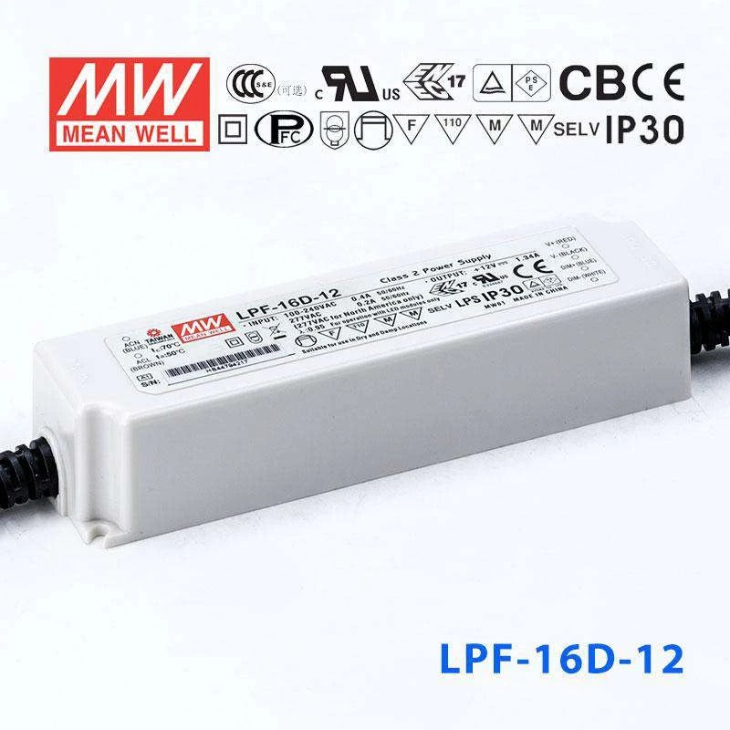 Mean Well LPF-16D-12 Power Supply 16W 12V - Dimmable