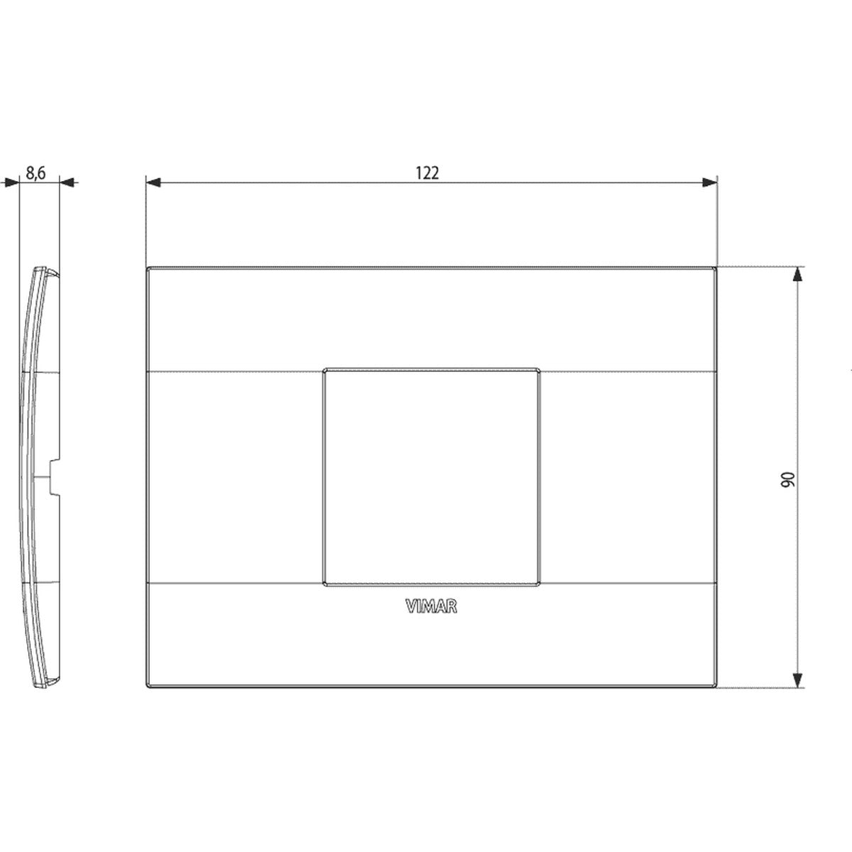 Vimar Arke Classic Plate 3M Metal Matt White - PHOTO 1