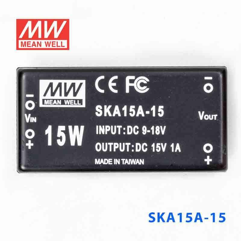 Mean Well SKA15A-15 DC-DC Converter - 9.9W - 9~18V in 15V out 1A - PHOTO 2