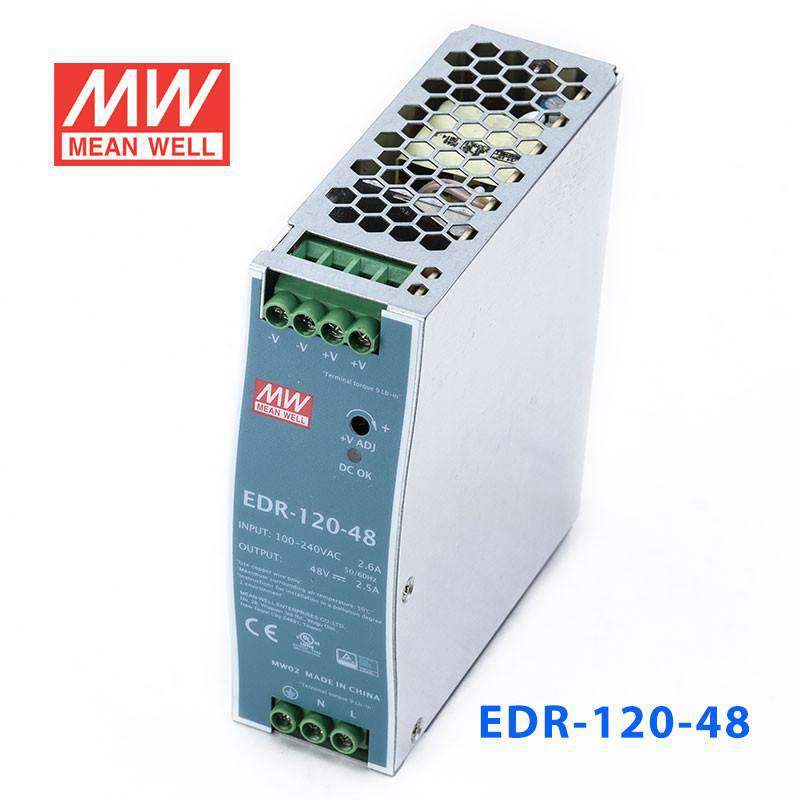 Mean Well EDR-120-48 Single Output Industrial Power Supply 120W 48V 2.5A - DIN Rail - PHOTO 1