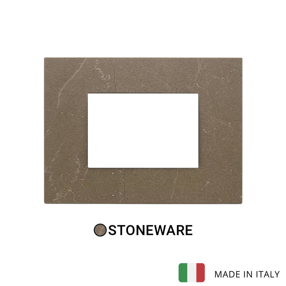 Vimar Eikon Exe Plate 3M Marbl Stone Ware Coffee Brown