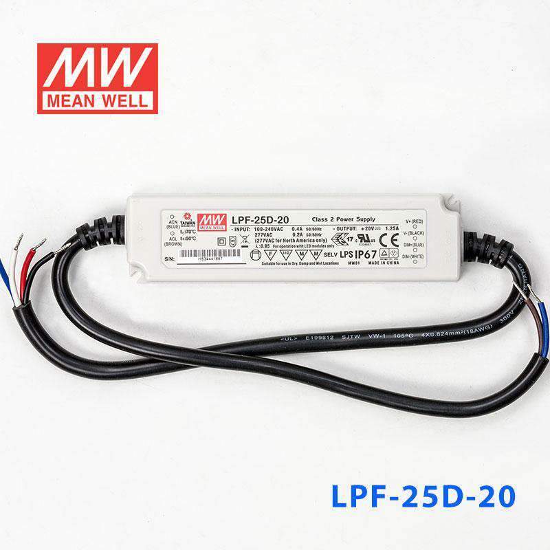 Mean Well LPF-25D-20 Power Supply 25W 20V - Dimmable 1.25A - PHOTO 2